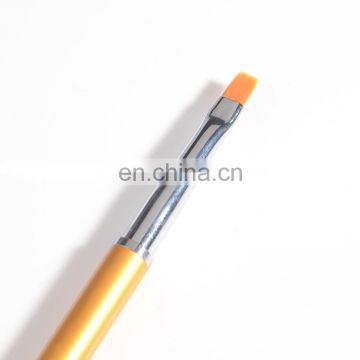 Golden Metal Handle Flat Nylon Hair UV Gel Nail Brush