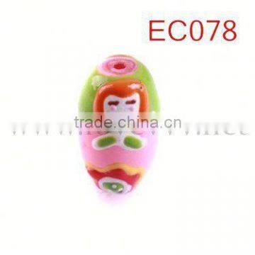 high quality hand painted Russian doll plastic beads