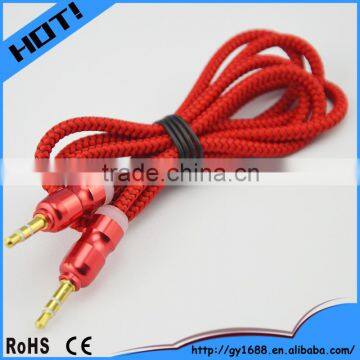 3.5mm stereo aux cable with double braid shield car audio cable 1m                        
                                                Quality Choice