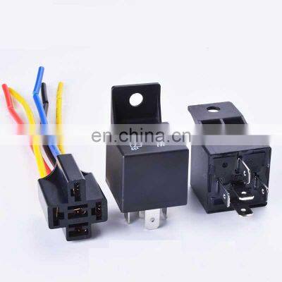 Universal Black Car Relay 12V 40A 5Pin 4Pin DC AMP SPDT Relay + Practical Socket Car Starter Auto Relay Universal