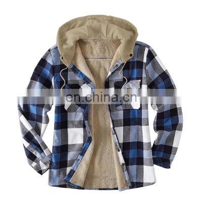 2021 Christmas Amazon Independent Station Hot Sale New European and American Men's Hooded and Fleece Shirt Jacket