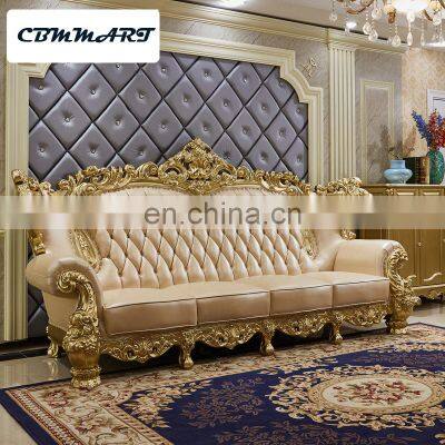 Antique Sofas Living room Deep carved Solid wood sofa furniture