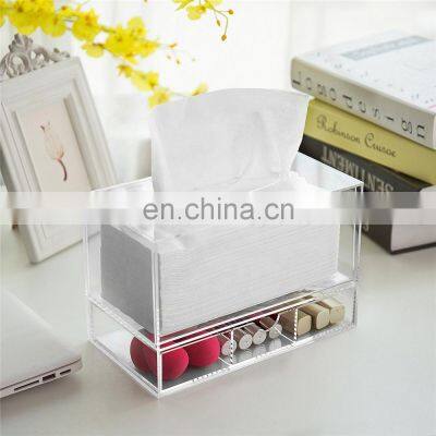 Hot Selling Bathroom Acrylic Face Towel Tissue Cotton Swab Box Storage Organizer
