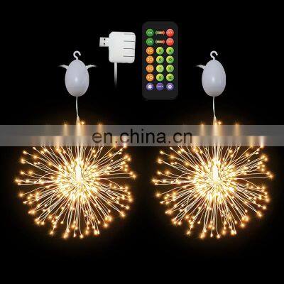 Portable Usb Electric Led Firework Lights Garden Led Fireworks Night Light Christmas Decoration Copper Wire Starburst Light