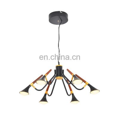 HUAYI Luxury Design Modern Decoration Black Indoor Living Room Office Meeting Room Led Pendant Light