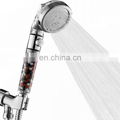 Adjustable 3 Modes Universal Shower Filter System Water Saving One Button Stop Water Filtration Shower Filter Head