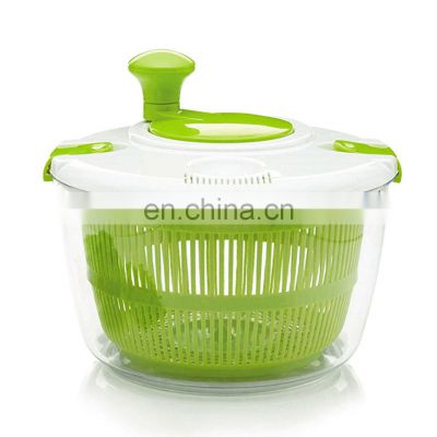 Salad Dehydrator Manual Rotating Centrifugal Dehydration Tool Large Capacity Drain Basket Vegetable Fruit Cleaning Spin Dryer