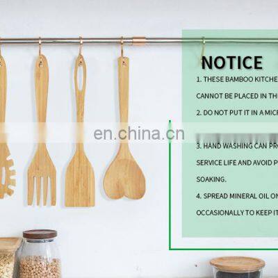 Bamboo Kitchen Tool Set Wholesale Accessories Utensils Set With Engrave Logo and Holder photo-4