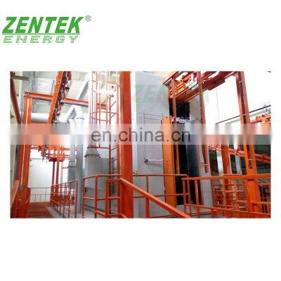 Sand blasting line for enamel water heater production