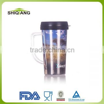 450ml 16oz photo insert DIY plastic office cup coffee mug