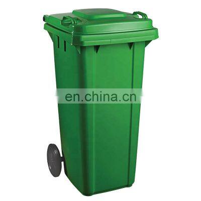 Manufacturer 120 Litre Outdoor Sanitation Container Trash Can Plastic Wheelie Waste Bin