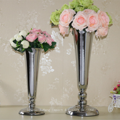 Customized Flower Vases Metal Vases Luxury Silver Finishing For Wedding Parties Home Decorations Flower Stand