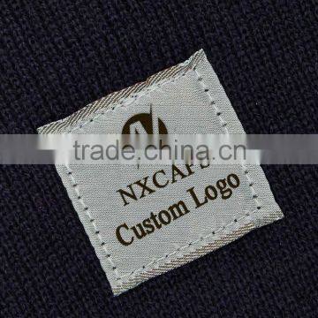 Custom Acrylic Watch Beanie Hat Blank Woven Label Logo photo-2