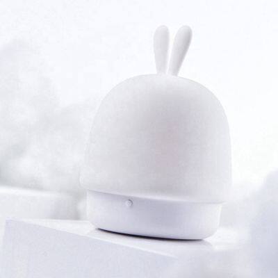 Drop Shipping Hot Selling Night Light Silicone LED Lamp Colorful Rabbit Shaped Touch Sensor USB Charging Silicon For Kids Gift photo-6