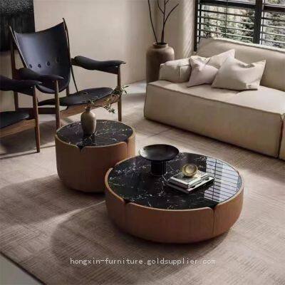 Durable Sintered Stone Table Top Wood Coffee Table photo-4