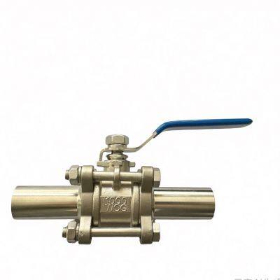 Válvula de bola de soldadura extendida de acero inoxidable 316L con diseño resistente al fuego