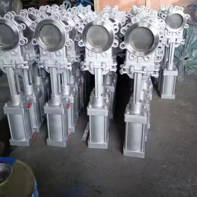DIN Hot Selling PN16 DN100 DIN ANSI Stainless Steel Cast Steel GG25 WCB Slurry Knife Gate Valve Manual/Electric/Pneumatic photo-6