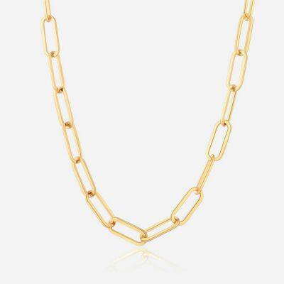 Collier en acier inoxydable personnalisé rond avec des rhinocéros verts - plaqué or 18K