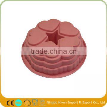 Big Heart Shaped Silicone Flower Cake Mold photo-5