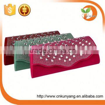 china supplier elegant party rhintone clutch evening bag for ladi