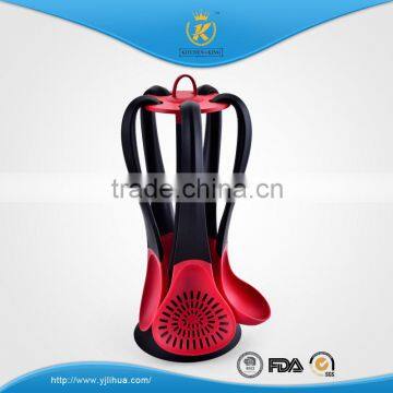 KITCHEN KING Fahsion Style Nylon Utensils Set With Plastic Holder FDA/LFGB Quality