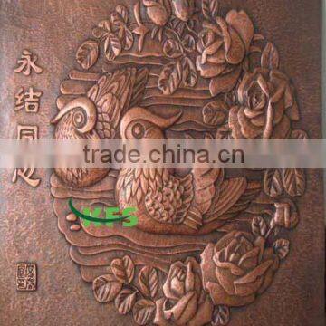 Bronze mandarin duck wedding relief statue