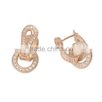 Earring, Fashion Gold Jewelry Square Crystal Zircon Setting Brass Earring, Earring Jewelry Wholesale P9421 photo-5