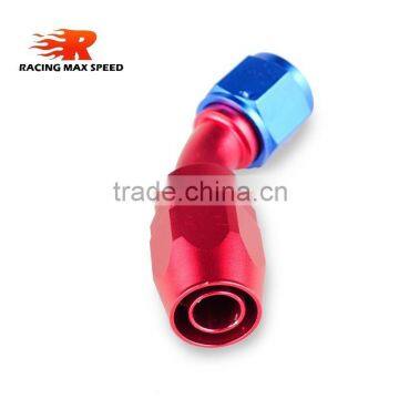 Aluminum Oil Cooler Fitting 45 Degree Resuable Fuel Line Hose End Fitting Adaptor Blue and Red 40-045-08 photo-6