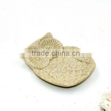 Owl Polyresin Sandstone Bathroom Accessories Set photo-4