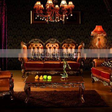 Ancient carving frame removeable cushion sofa set A80800