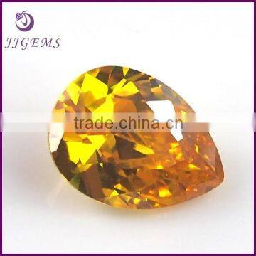 loose cz synthetic yellow pear cz gem stone