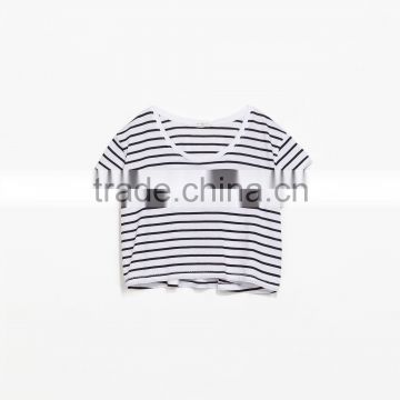 Ladies 100% cotton striped stylish blouse