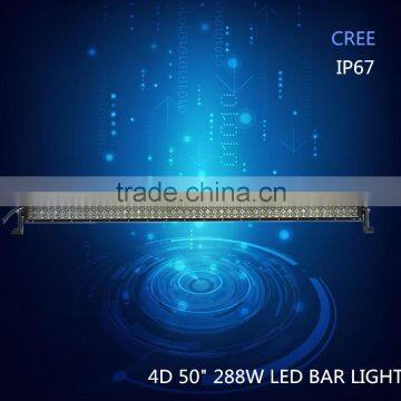 Shenzhen Car Accessories Dual 288w 50 Inch 4d Illuminator Led Light Bar for Suv Atv Jeep Supplier's Choice