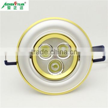 CE RoHS 220V gold silver recessed 3w high quality down lighting led