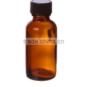 30ml 1 oz. Amber Glass Bottles with Black Cone Caps