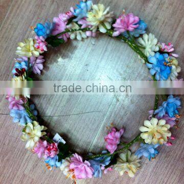 Boho Ladies Floral Flower Festival Wedding Garland Forehead Hair Head Band F1008