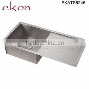 Single Bowl Top Mount Handmade Stainless Steel Kitchen Sink With Tray