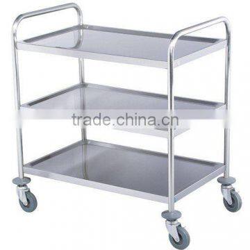 Assembled 3 Tier Stainless steel food service trolley