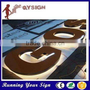 hot factory price gold metal backlit letter sign