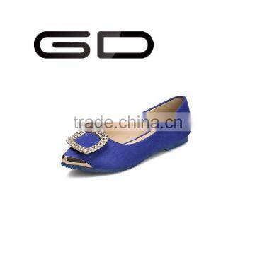 GD fashion metal decoration elegant pointed toe flat shoes for ladies