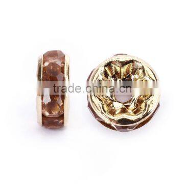Gold Plated Light Peach Color #362 Rhinestone Jewelry Rondelle Spacer Beads Variation Color and Size 4mm/6mm/8mm/10mm photo-2
