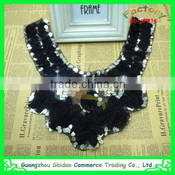 custom high quality cheap and chantilly many design sequin neckline /lace collar wholesale