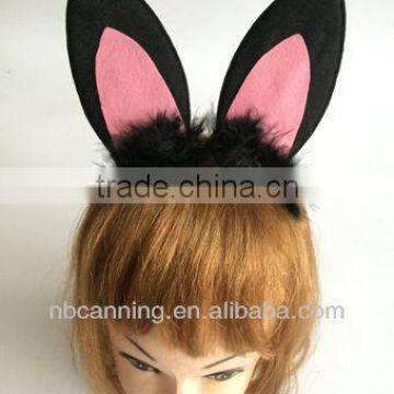 party headband /black bunny ear headband/halloween/ carnival cosplay