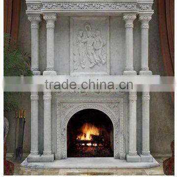 Decor Flame Electric outdoor stone marble fireplace