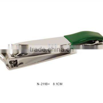 Green Tone Coating Pattern Metal Nail Cutter Tool Trimmer Nail Clipper with File