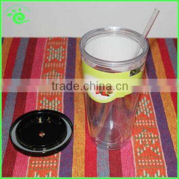 Double Wall Plastic Tumbler With Straw photo-3