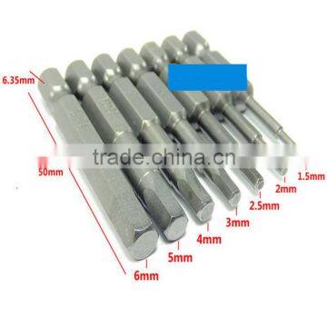 2Pcs 50mm 1/4 Inch Hex Shank Magnetic Hex Head Screwdriver Bits Electric Screwdriver Set AR-58