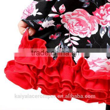 Fall Child Clothes Floral Ruffle Long Sleeve Childrens Boutique Clothing 2016 photo-5
