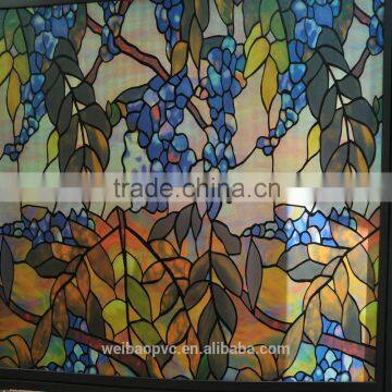 High quality Color Static electricity glass film beatiful decorative film self-adhesive (no glue)3D