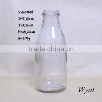 500ml Glass Bottle Coconut Milk 18oz Fresh Milk Glass Bottle Glass Milk Bottle Manufacturer photo-2